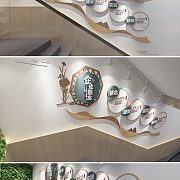 中医经典医院楼梯文化墙创意设计图片